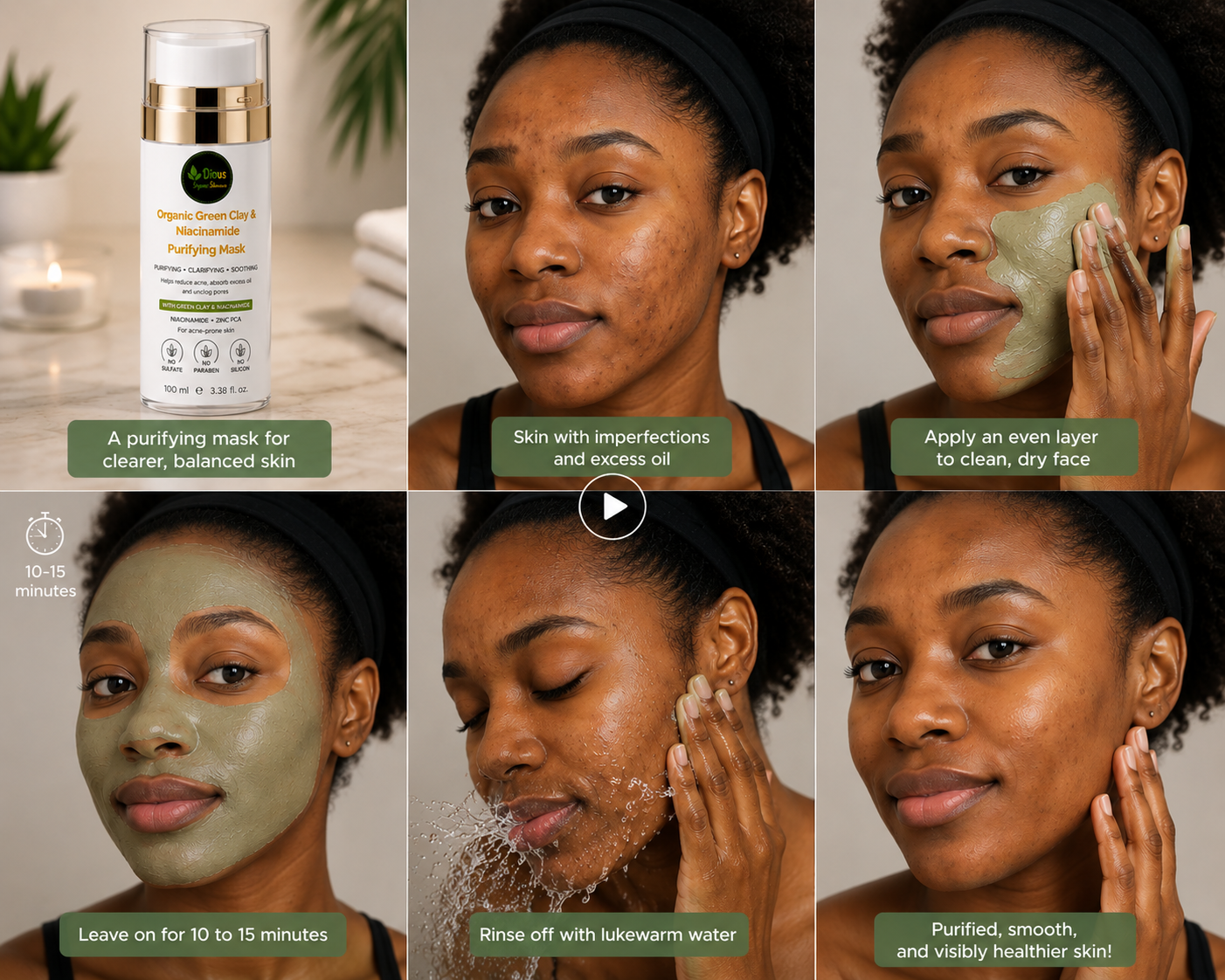 Organic Green Clay & Niacinamide Purifying Mask